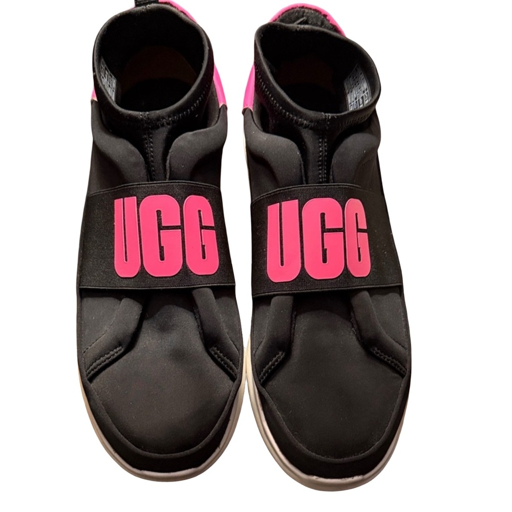 UGG Black and Pink Slip-On Sneakers